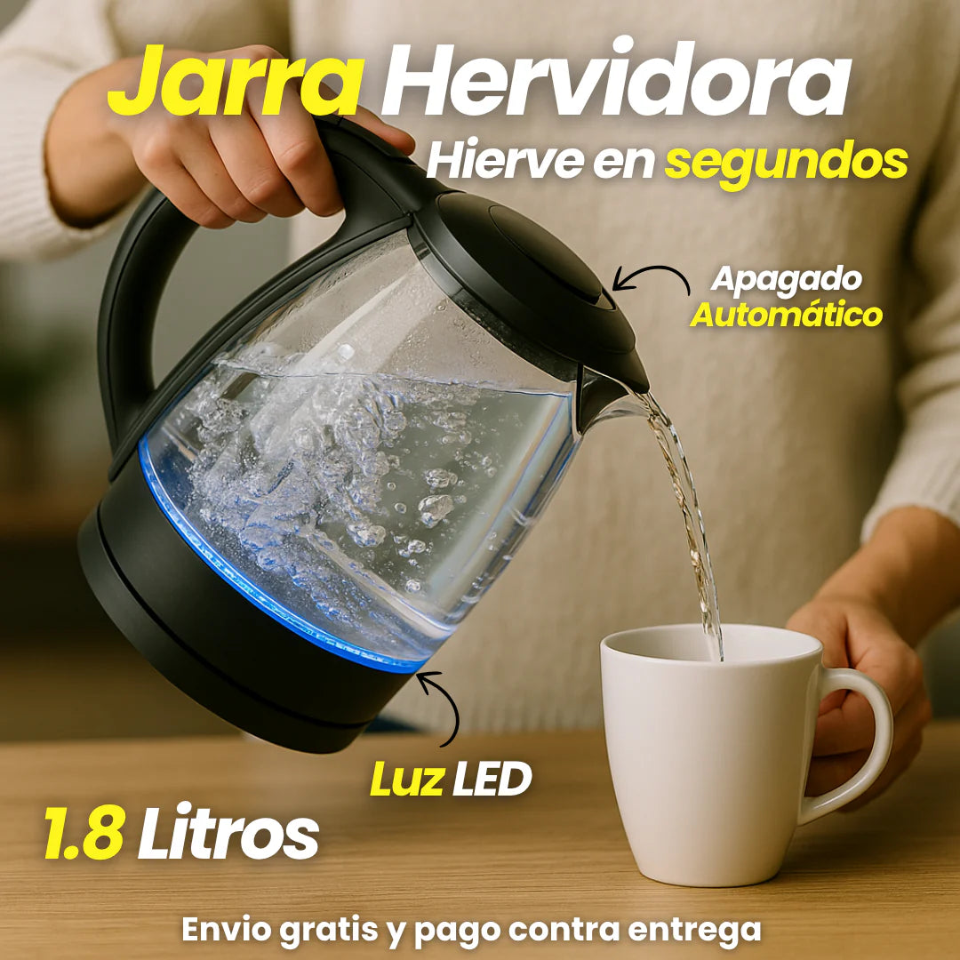 Jarra Hervidora Eléctrica de Vidrio Agua Caliente en Minutos